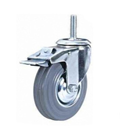 Колесо поворотное резина SCtb 63 160 мм с болтом и тормозом Колесо поворотное резина SCtb 63 160 мм с болтом и тормозом