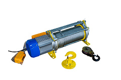 Лебедка электрическая  300/600кг 100/50м с канатом 380В 24м/мин алюминиевый корпус TOR KCD (TSA)