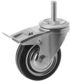 Колесо поворотное SCtB 97 85 мм резина с болтом и тормозом (F) Колесо поворотное SCtB 97 85 мм резина с болтом и тормозом (F)
