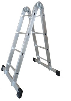 Лестница 2-х секционная алюминиевая шарнирная 2*4 Лестница 2-х секционная алюминиевая шарнирная 2*4