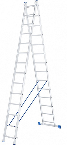 Лестница 2-х секционная алюминиевая 2*14 Лестница 2-х секционная алюминиевая 2*14