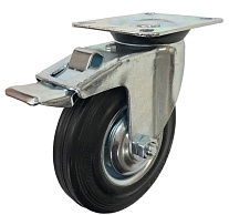 Колесо поворотное резина SCb 80 200 мм с тормозом РФ Колесо поворотное резина SCb 80 200 мм с тормозом РФ