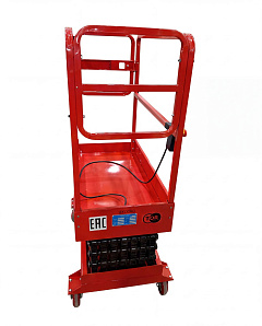 Подъемник ножничный передвижной аккумуляторный 240 кг, 3,9/5,9 м, 12/100 В/Ач TOR GTJY DC