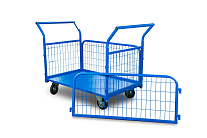 Тележка платформенная TOR ТП-3С (700х1200) с бортами из сетки и двумя ручками (колеса 160 мм) Тележка платформенная TOR ТП-3С (700х1200) с бортами из сетки и двумя ручками (колеса 160 мм)